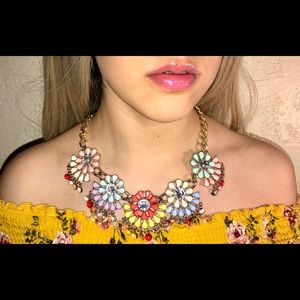 Colorful flowery necklace